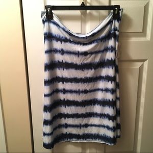 LuLaroe Azure skirt blue tie dye print NWT